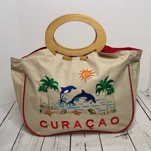 Curaçao Tote w/wooden Handles 🇨🇼